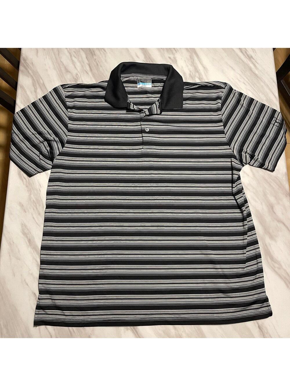 PGA Tour Airflux Men’s Size XL Striped Golf Polo Tee Shirt